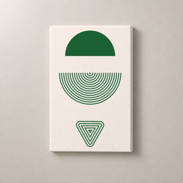 Símbolos en Verde, cuadro vertical en canvas