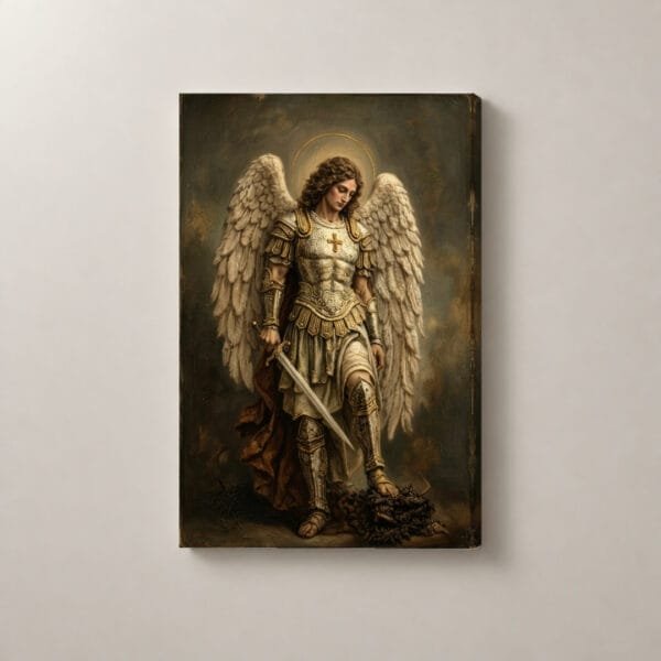 Ángel Guerrero en Reposo, cuadro vertical en canvas