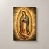 Virgen de Guadalupe en Luz Dorada, cuadro vertical en canvas