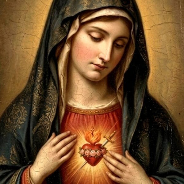 Corazón de María en Oración, arte sin mockup
