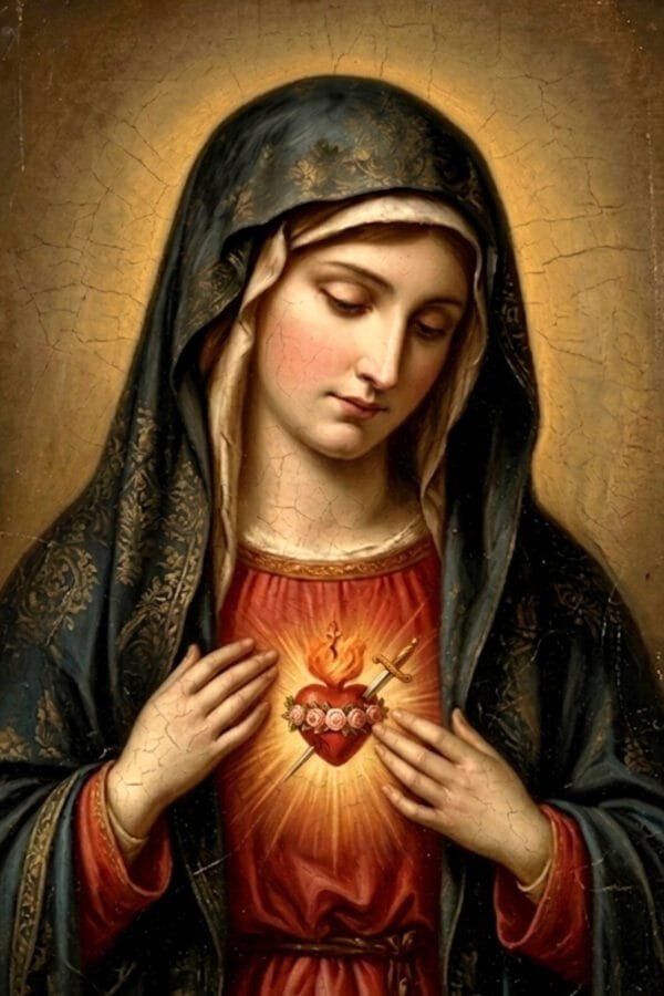 Corazón de María en Oración, arte sin mockup
