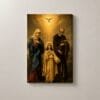 La Familia Sagrada en Luz Divina, cuadro vertical en canvas