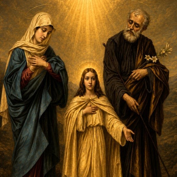 La Familia Sagrada en Luz Divina, arte sin mockup