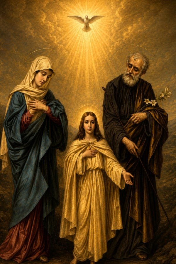 La Familia Sagrada en Luz Divina, arte sin mockup