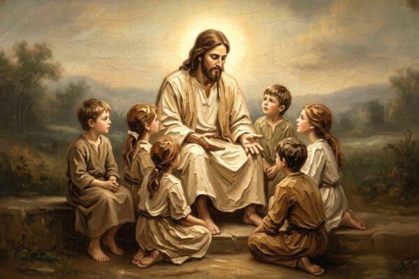 Jesús Enseña a los Niños, arte sin mockup