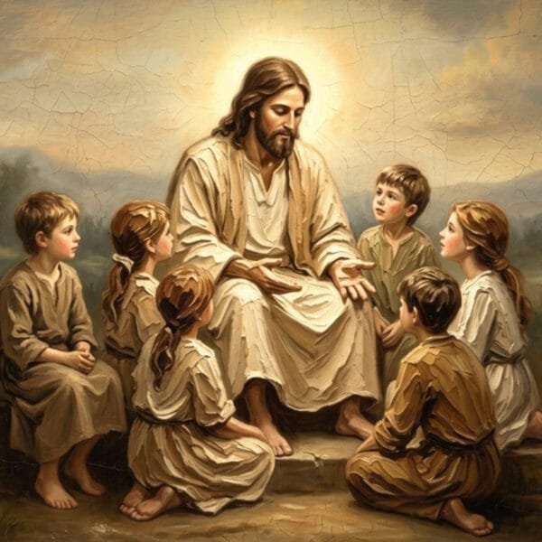 Jesús Enseña a los Niños, arte sin mockup