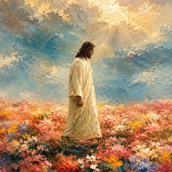 Jesús entre Flores de Esperanza, arte sin mockup
