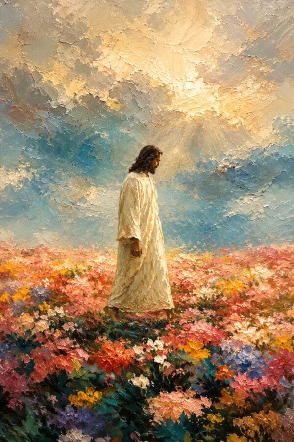 Jesús entre Flores de Esperanza, arte sin mockup