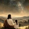 Jesús y la Niña bajo las Estrellas, arte sin mockup