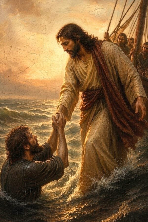 Jesús Rescata a Pedro, arte sin mockup