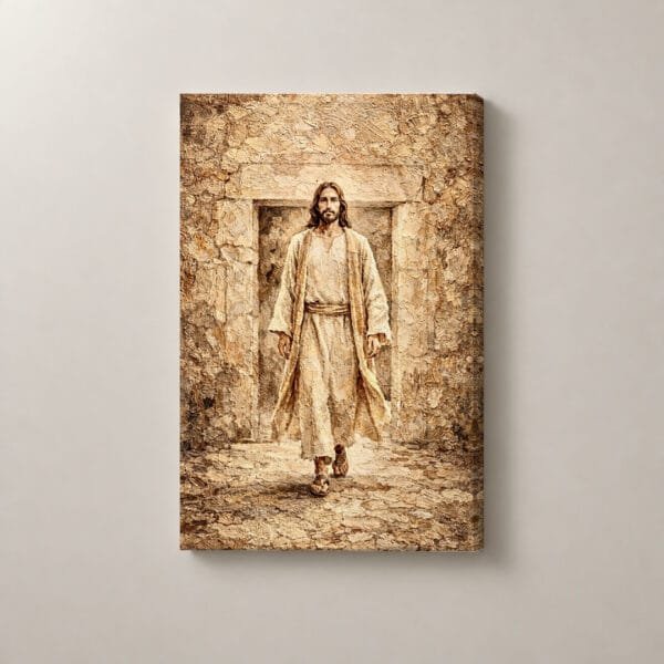 Jesús ante el Portal de Piedra, cuadro vertical en canvas