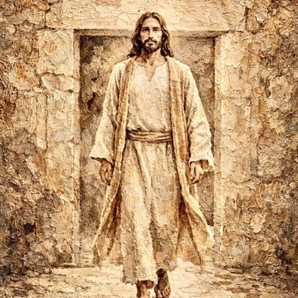 Jesús ante el Portal de Piedra, arte sin mockup