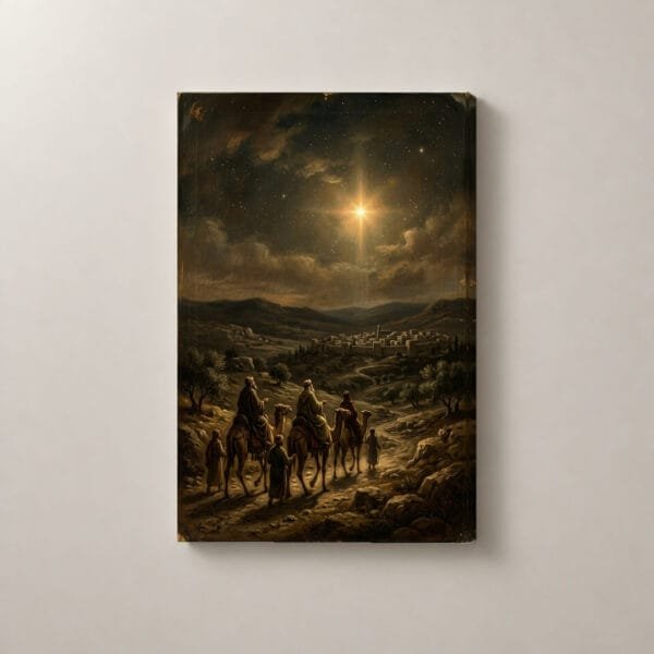 Los Magos Siguen la Estrella, cuadro vertical en canvas