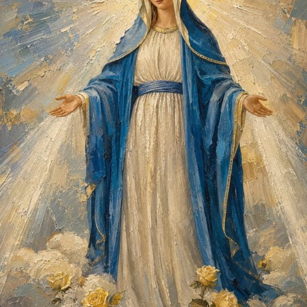 María bajo la Luz Celestial, arte sin mockup