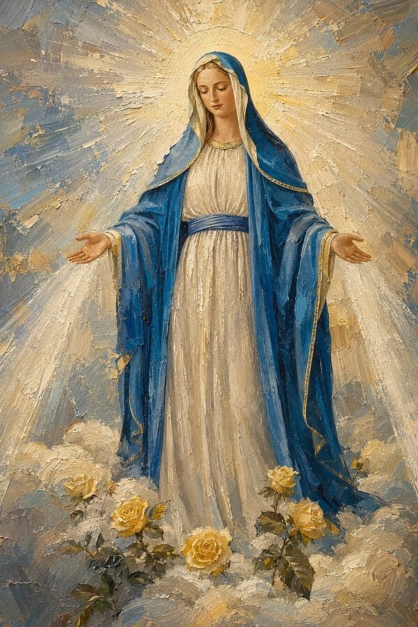 María bajo la Luz Celestial, arte sin mockup