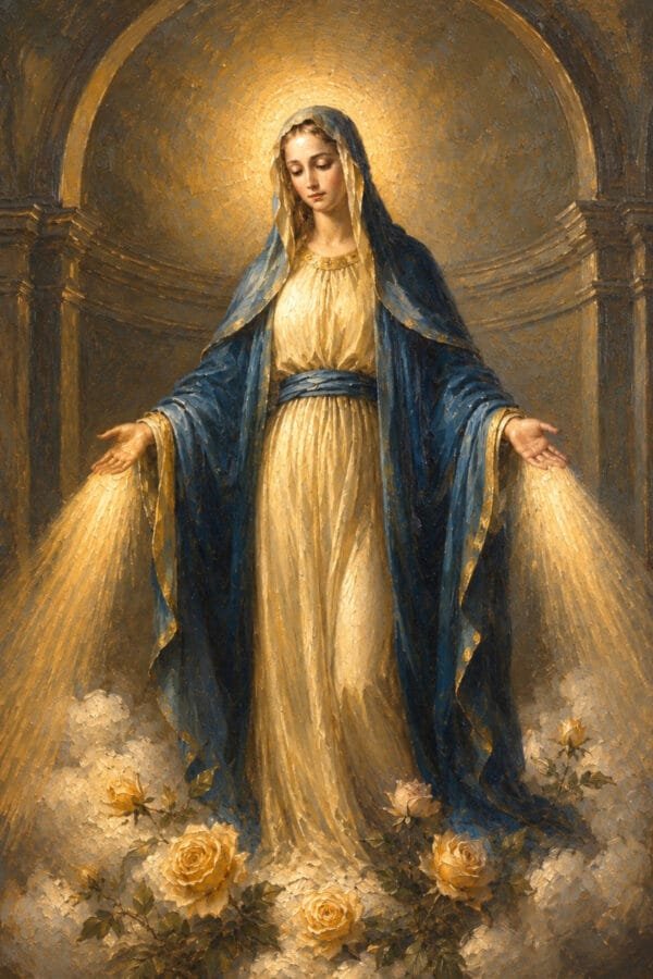 Virgen de la Gracia entre Rosas, arte sin mockup