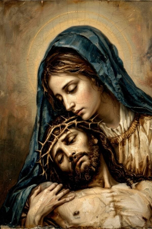 María Abraza a Cristo, arte sin mockup