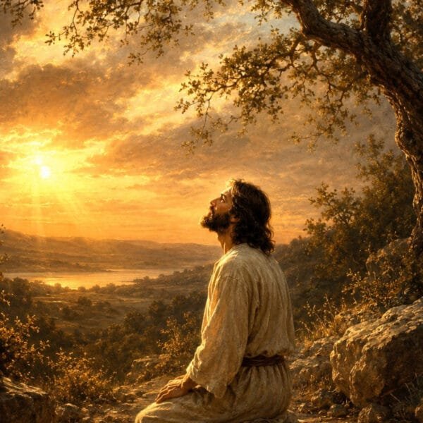 Jesús Ora al Amanecer, arte sin mockup
