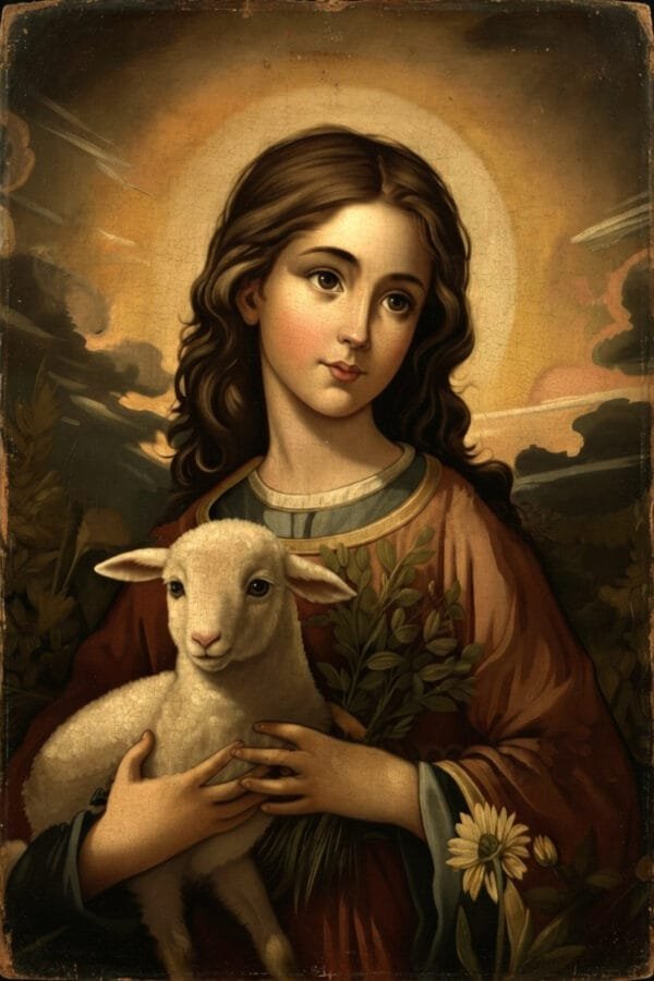 Santa Inés y el Cordero, arte sin mockup