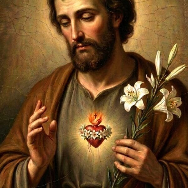 San José con Corazón y Lirios, arte sin mockup