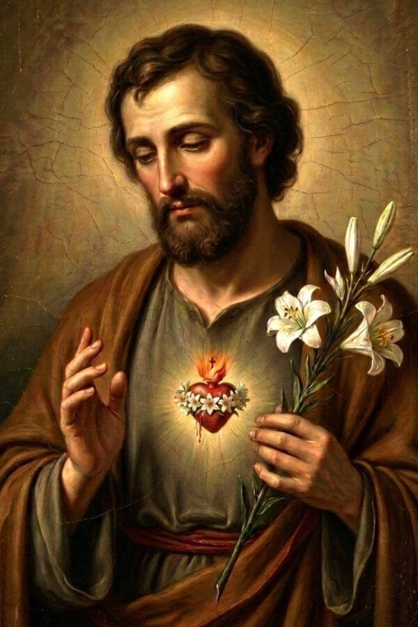 San José con Corazón y Lirios, arte sin mockup