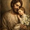 San José Abraza al Niño Jesús, arte sin mockup