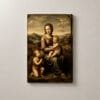 María con Jesús y San Juan Niño, cuadro vertical en canvas