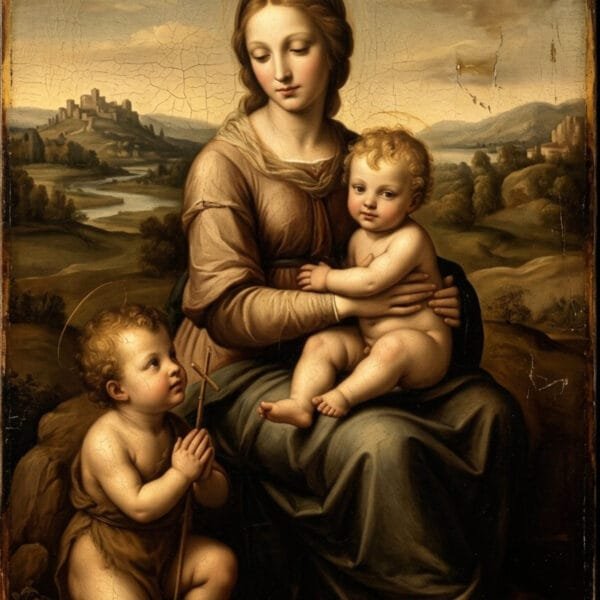 María con Jesús y San Juan Niño, arte sin mockup